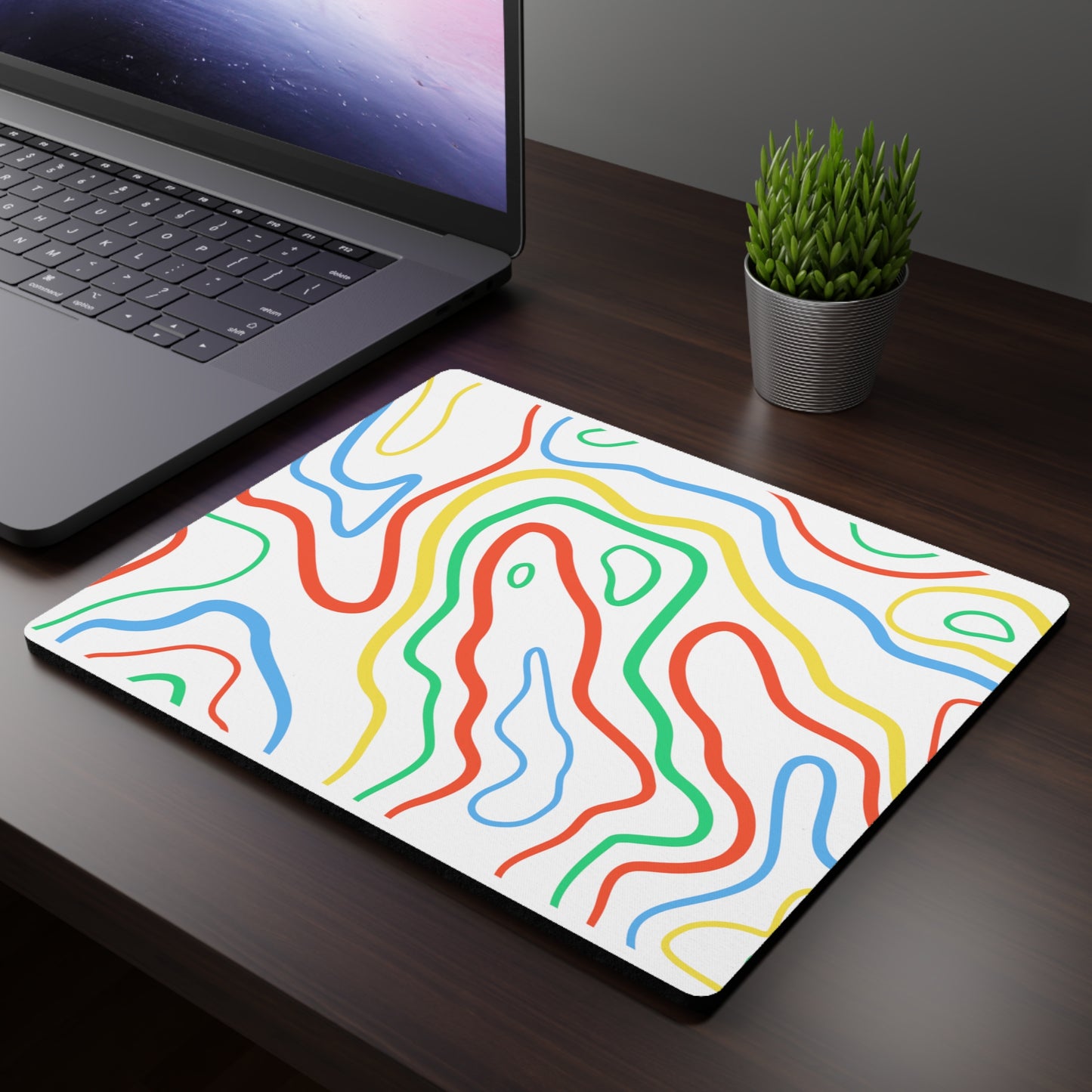 Rainbow Topo Simple Mouse Pad Small 18x entries 🎟️