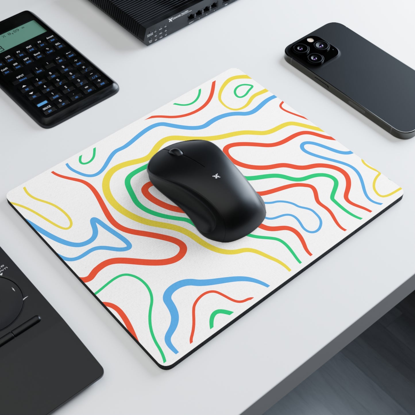 Rainbow Topo Simple Mouse Pad Small 18x entries 🎟️