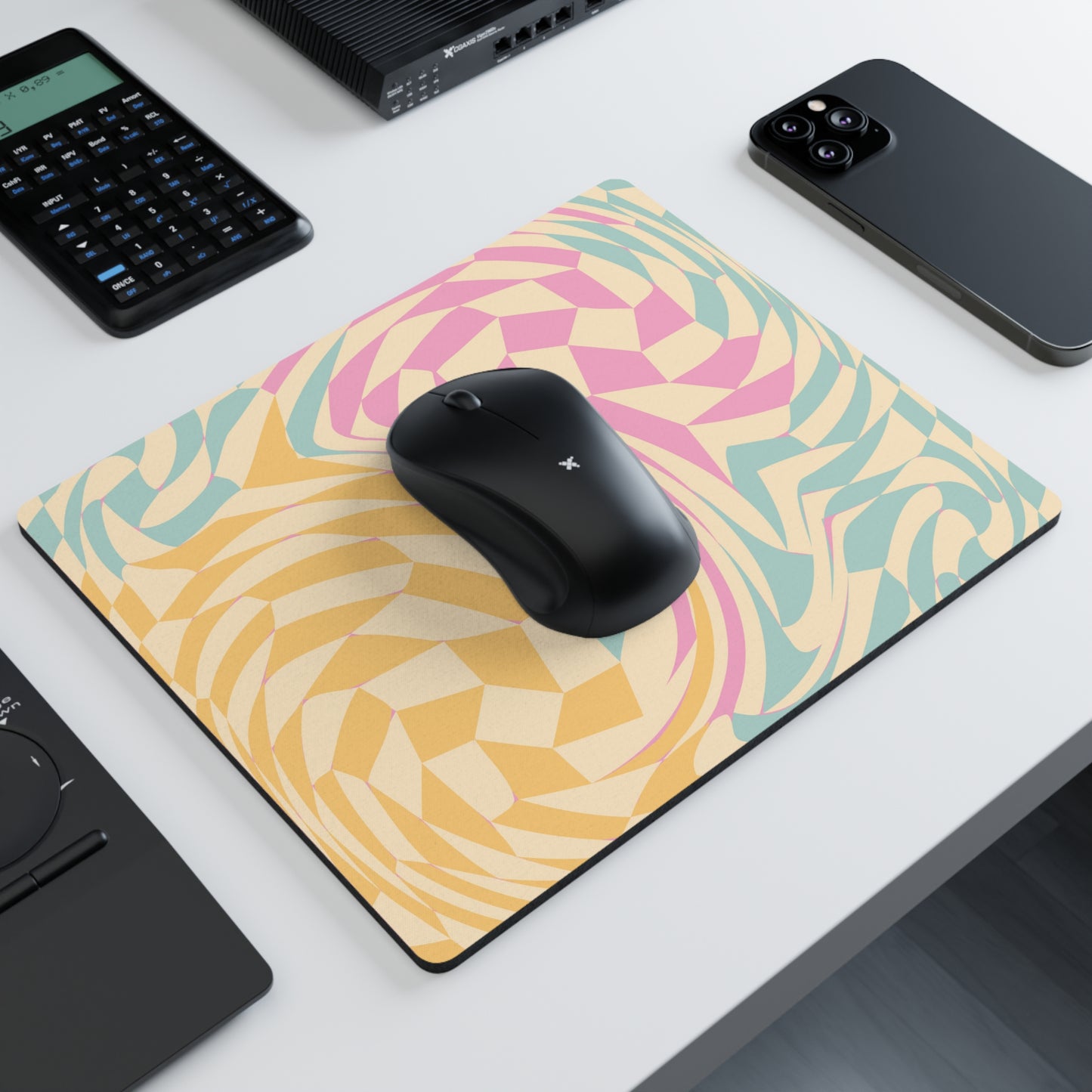 Yellow/Pink Topo Mouse Pad Small 18x entries 🎟️